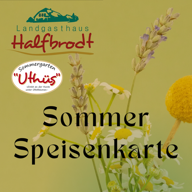 Neue Speisekarte Sommer 2025